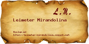 Leimeter Mirandolina névjegykártya